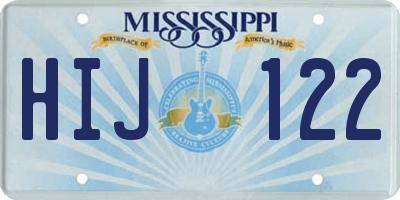 MS license plate HIJ122