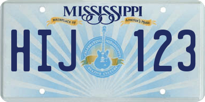 MS license plate HIJ123