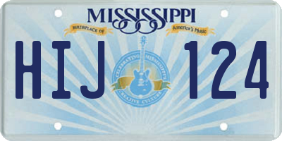 MS license plate HIJ124
