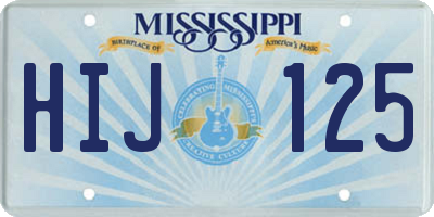 MS license plate HIJ125