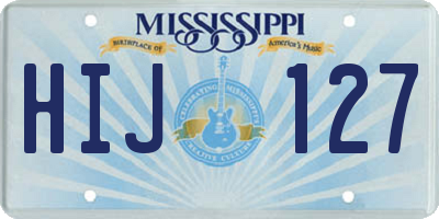 MS license plate HIJ127