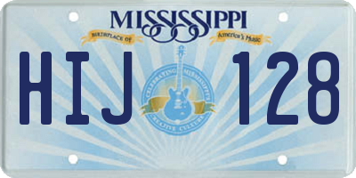 MS license plate HIJ128
