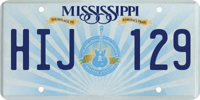 MS license plate HIJ129