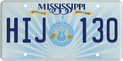 MS license plate HIJ130