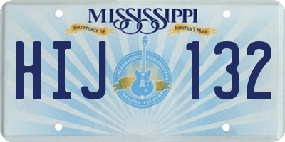 MS license plate HIJ132