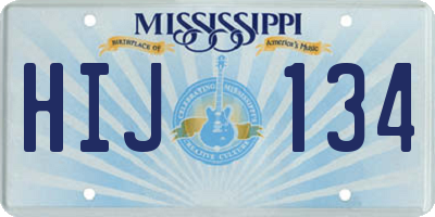 MS license plate HIJ134