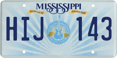 MS license plate HIJ143