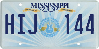 MS license plate HIJ144