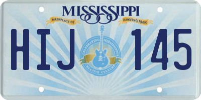 MS license plate HIJ145