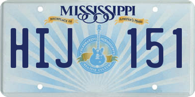 MS license plate HIJ151