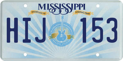 MS license plate HIJ153