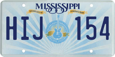 MS license plate HIJ154