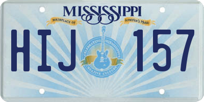MS license plate HIJ157
