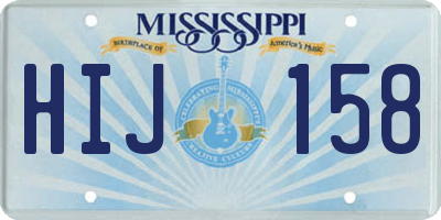 MS license plate HIJ158