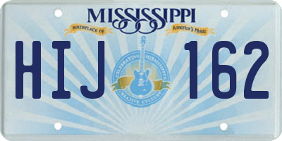 MS license plate HIJ162