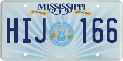 MS license plate HIJ166