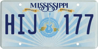 MS license plate HIJ177