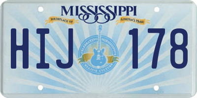 MS license plate HIJ178