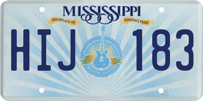 MS license plate HIJ183