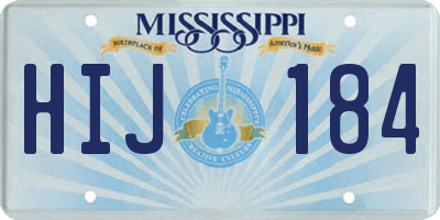 MS license plate HIJ184