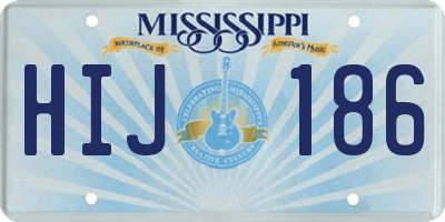 MS license plate HIJ186