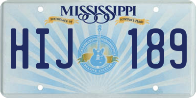 MS license plate HIJ189