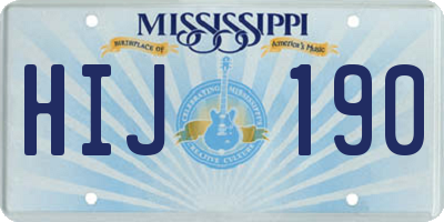 MS license plate HIJ190