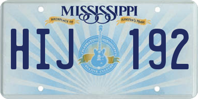 MS license plate HIJ192