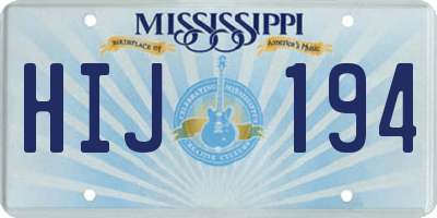 MS license plate HIJ194