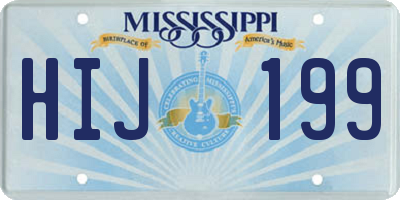 MS license plate HIJ199