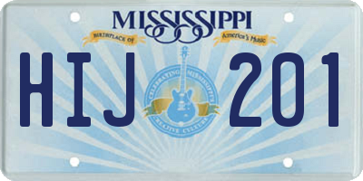 MS license plate HIJ201
