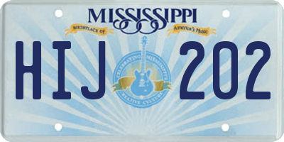 MS license plate HIJ202