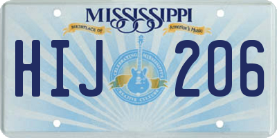 MS license plate HIJ206