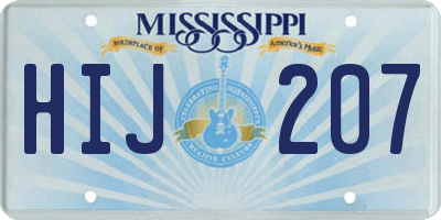 MS license plate HIJ207
