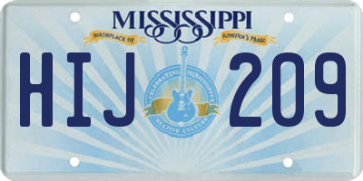 MS license plate HIJ209