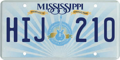 MS license plate HIJ210