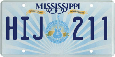 MS license plate HIJ211