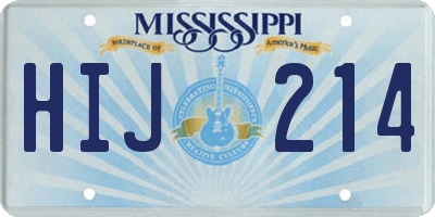 MS license plate HIJ214