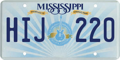 MS license plate HIJ220