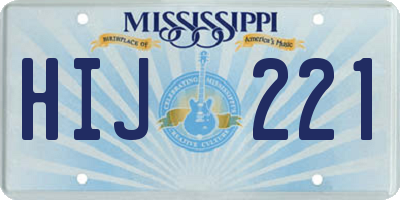 MS license plate HIJ221