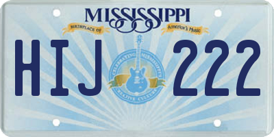 MS license plate HIJ222