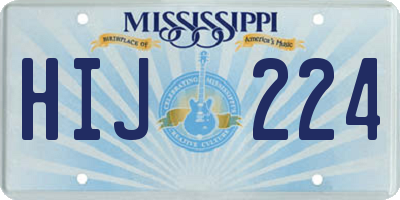 MS license plate HIJ224