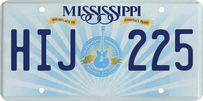 MS license plate HIJ225