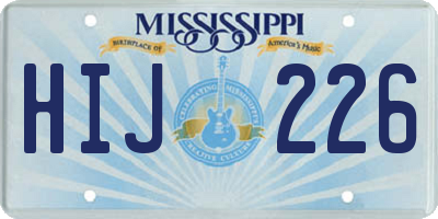 MS license plate HIJ226