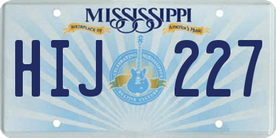 MS license plate HIJ227