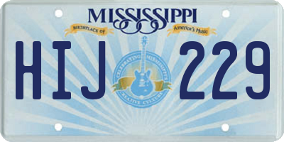 MS license plate HIJ229