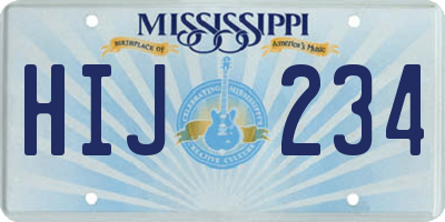 MS license plate HIJ234