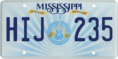 MS license plate HIJ235