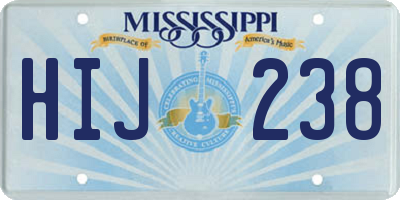 MS license plate HIJ238