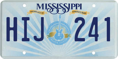 MS license plate HIJ241